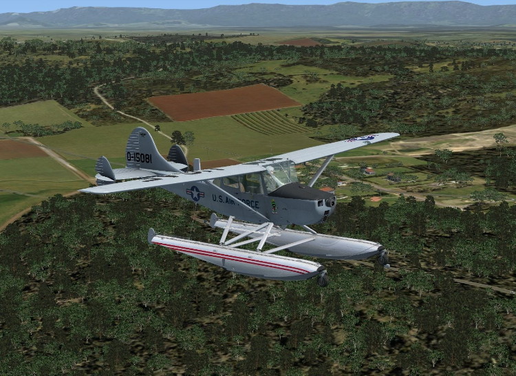 Flight Simulator X reb=ndition of an air force O-1, courtesy of Patrick Webster, Catkiller 44