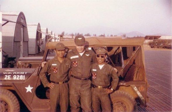 Norm MacPhee, with two ARVN observers at Marble Mountain