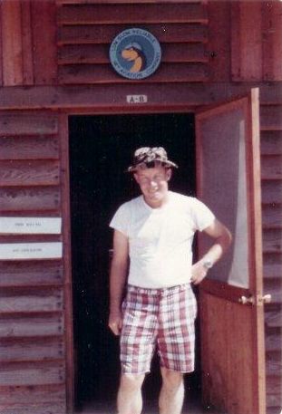 Norm MacPhee at new hooch at Marble Mountain, much better than 9 Gia Long and no long jeep ride