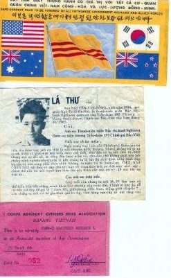 Leaflets and officers mess card