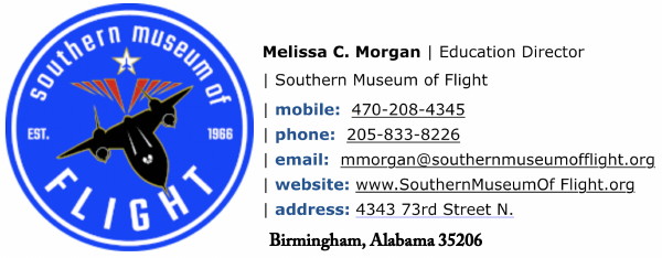 Southern Museum of Flight contact card