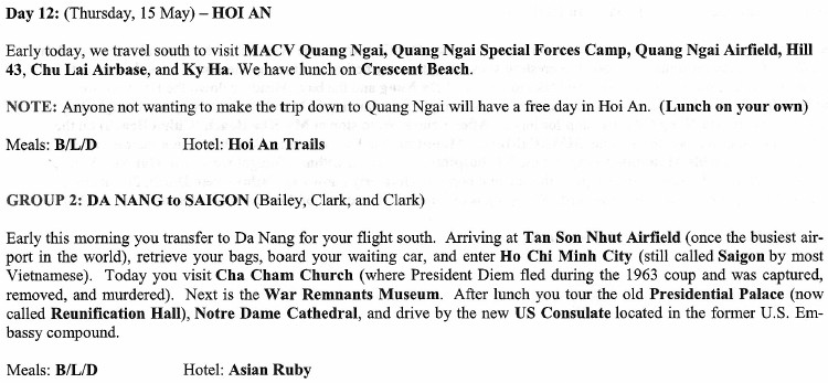 Vietnam Battlefield Tours, Day 12 graphic Vietnam Battlefield Tours, Day 12 graphic