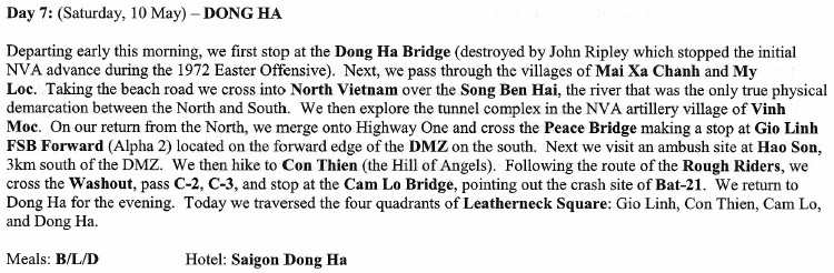 Vietnam Battlefield Tours, Day 7 graphic Vietnam Battlefield Tours, Day 7 graphic