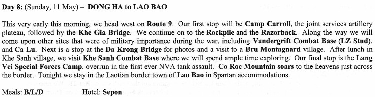 Vietnam Battlefield Tours, Day 8 graphic Vietnam Battlefield Tours, Day 8 graphic