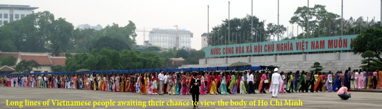 Vietnam Battlefield Tours, long lines at Ho Chi Minh Mausoleum in Hanoii Vietnam Battlefield Tours, long lines at Ho Chi Minh Mausoleum in Hanoi