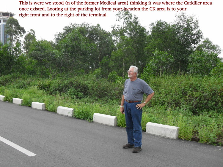 Dennis Currie is standing just north of the Medical Detachment area we thought was the old Catkiller area. Dennis was south of and directly behind the terminal. Dennis Currie is standing just north of the Medical Detachment area we thought was the old Catkiller area. Dennis was south of and directly behind the terminal.