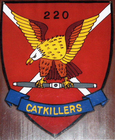 Copy of a plaque that appears to most accurately reflect the 220th Aviation Company , particularly when considering the call sign and nick-name (one word) as it was initiated in July 1965 by Dick Quigley Copy of a plaque that appears to most accurately reflect the 220th Aviation Company , particularly when considering the call sign and nick-name (one word) as it was initiated in July 1965 by Dick Quigley