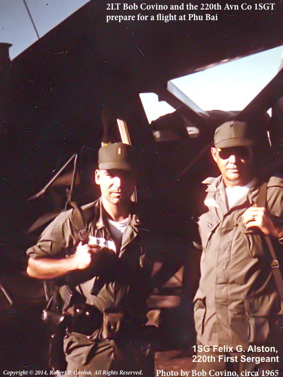 2LT Bob Covino and 1SG Felix G. Alston at Phu Bai, 1965 2LT Bob Covino and 1SG Felix G. Alston at Phu Bai, 1965
