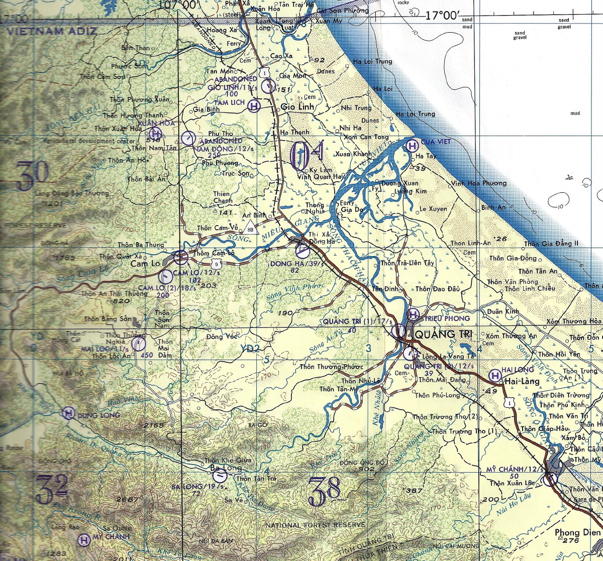 Map of the DMZ and Quang Tri area Map of the DMZ and Quang Tri area