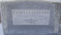 Grave stone for CPT (P) Charles H. Evans, killed in a helicopter accident 5 September 1967 Grave stone for CPT (P) Charles H. Evans, killed in a helicopter accident 5 September 1967