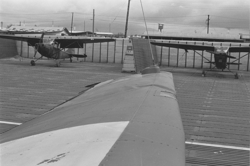 same airplane (bent wing) looking South from 220th ramp