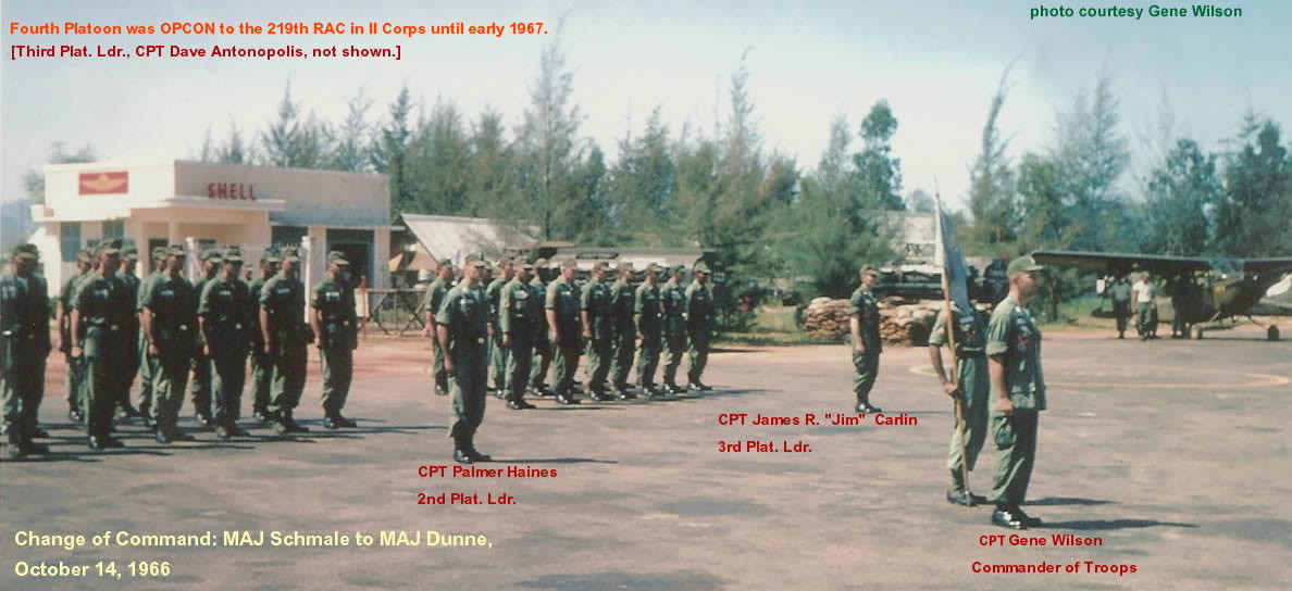Change of Command ceremony, MAJ Schmale to MAJ Dunne, Oct. 1966