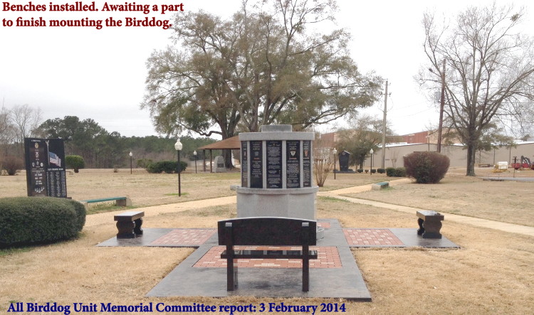 All Vietnam Unit Birddog Monument benches installed 3 Feb All Vietnam Unit Birddog Monument benches installed 3 Feb