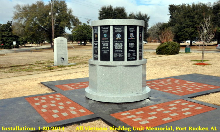 All Vietnam Unit Birddog Monument installation at Fort Rucker, 30 January 2014 All Vietnam Unit Birddog Monument installation at Fort Rucker, 30 January 2014
