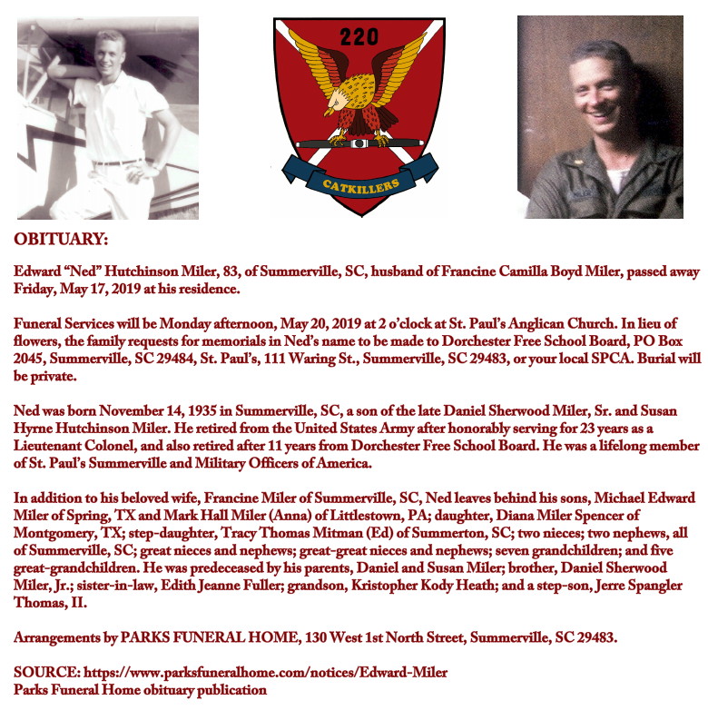 LTC Edward H. Miler, (retired, obituiary LTC Edward H. Miler, (retired, obituiary