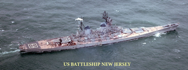US Battleship New Jersey at sea US Battleship New Jersey at sea