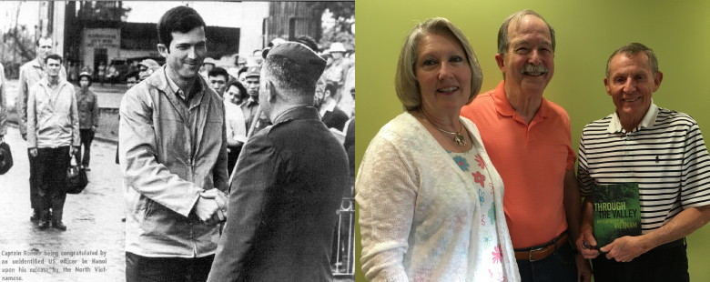 Left to right is (1) Bill Reeder being greeted as he returned to US control; (2) Melanie Reeder, Bill Reeder and Charles Finch, 2016 Left to right is (1) Bill Reeder being greeted as he returned to US control; (2) Melanie Reeder, Bill Reeder and Charles Finch, 2016