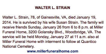 Lt Col Walter L. Strain condensed obituary Lt Col Walter L. Strain condensed obituary