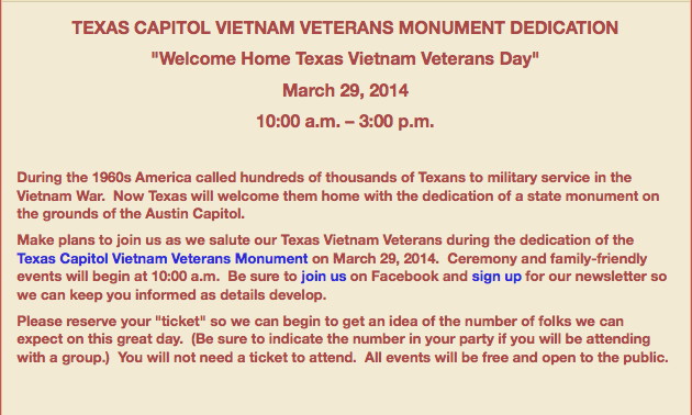 Texas Capitol Vietnam Veterans Monument Dedication Texas Capitol Vietnam Veterans Monument Dedication