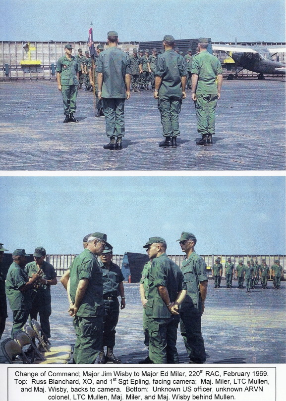 Change of Command, MAJ Jim Wisby to MAJ Ed Miler, February 1969 Change of Command, MAJ Jim Wisby to MAJ Ed Miler, February 1969